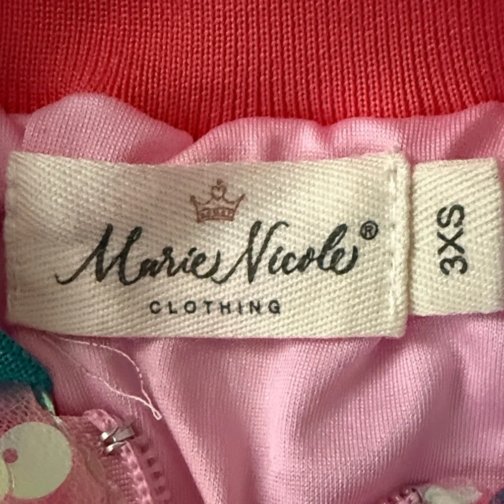 Marie Nicole Pink Iridescent Sequin Bomber Jacket Girls Boutique Zip Front